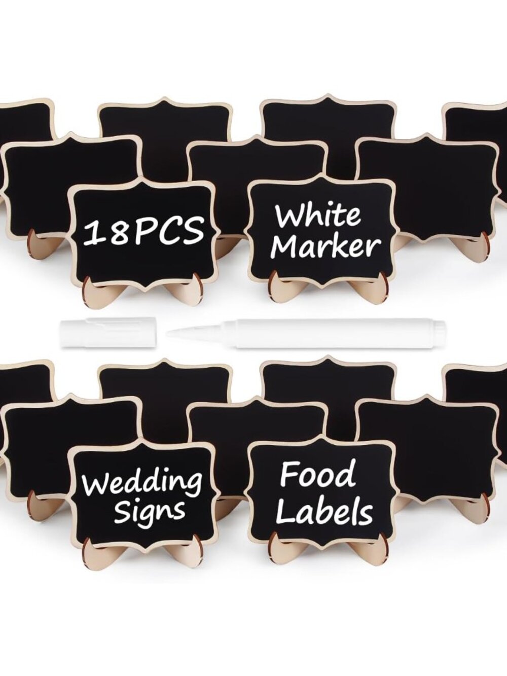 18PCS Mini Chalkboard Signs with Easel Stand/Food Labels for Party Buffet